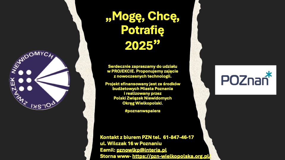 Plakat Projektu Mogę, chcę, potrafię - 2025